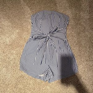 Blue white stripe romper